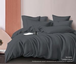 Простыня на резинке сатин (У) цвет:18-0201 TPX Графитовый