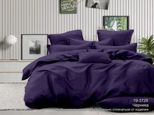 Набор: 2 наволочки сатин-страйп диз. № Полоса 1х1 Черника 19-3728