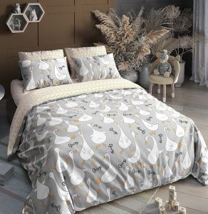 КПБ Поплин Тинейджер "Luxor" диз. № Гуси серые