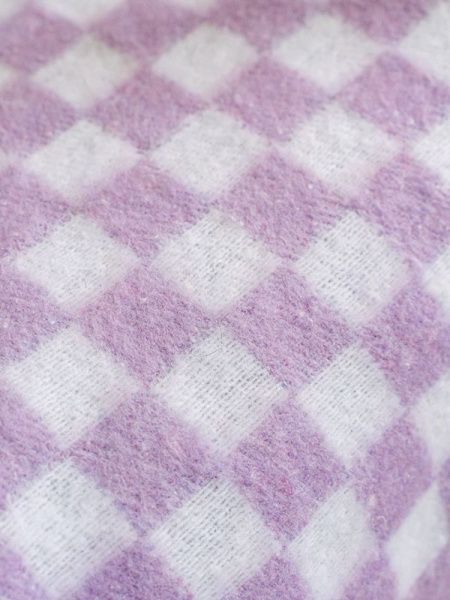 Одеяло байковое (420 г/м2) клетка сиреневая 2